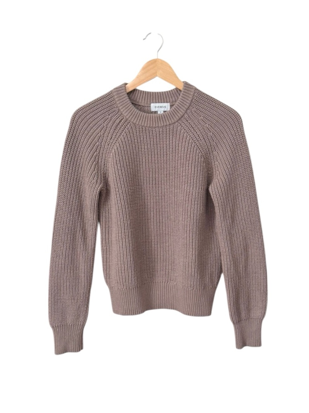 EVEREVE | Ava Classic Knit Pullover Sweater in Mauve Mushroom (Beige), Small - Picture 5 of 13